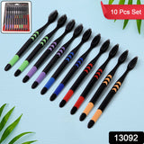 Soft Toothbrush With Plastic Round Box for Men and Women, Kids, Adults Plastic Toothbrush (10 pcs Set)