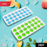 21 Cavity  Up Ice Cube Trays-Easy Release, Flexible Silicone Bottom - Stackable, BPA Free, Food Grade - for Convenient Freezer Ice Making (2 Pc Set)