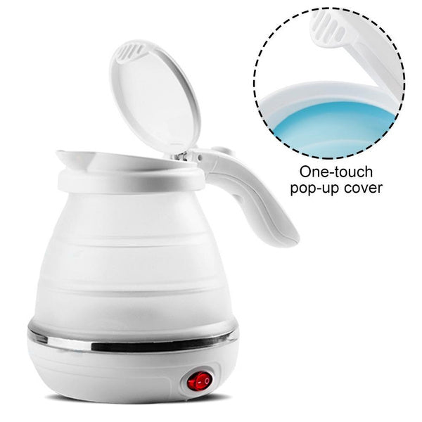 Collapsible silicone electric kettle, compact for travel